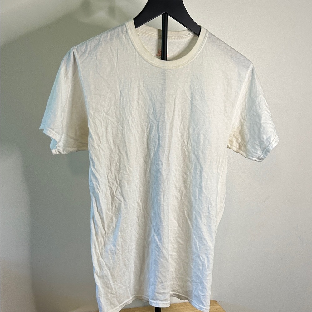 Hanes Men's Cream Short Sleeve Tee